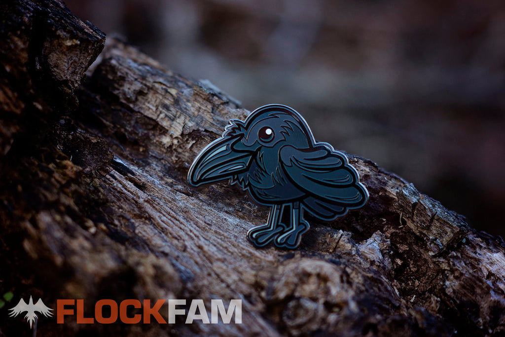 Raylan the Raven v1 enamel pin